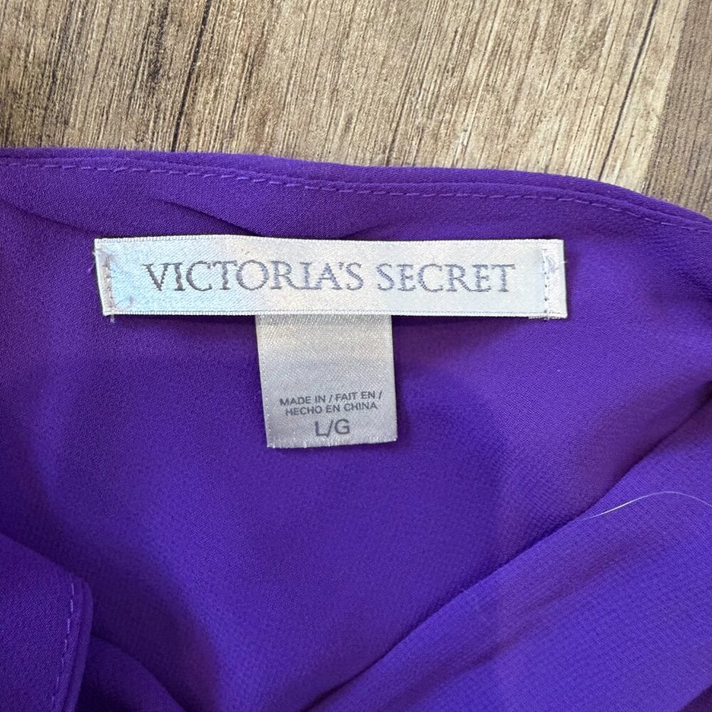 Rare vintage Victoria’s Secret beaded sequin silk babydoll halter top purple - Picture 2 of 4